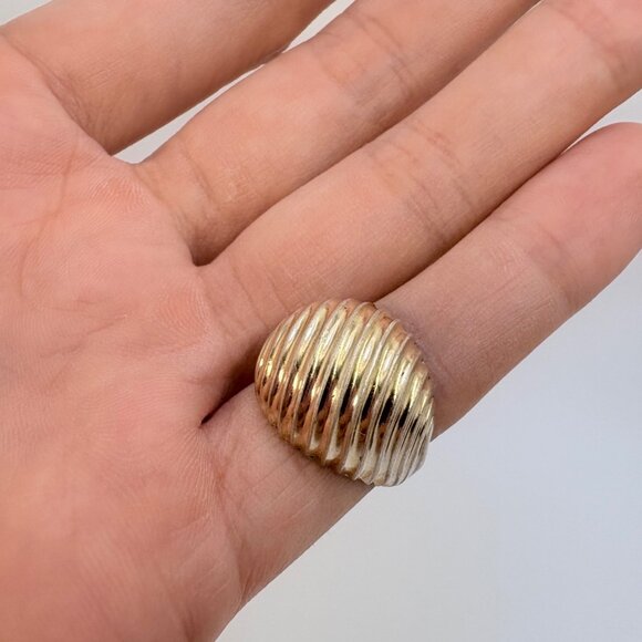 VTG Solid Sterling Silver 925 Small Twist Design Dome Ring Size 4.75 - Picture 5 of 8